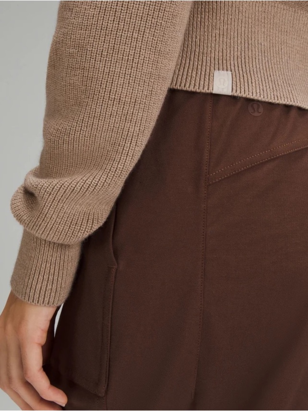 Lululemon Collared Merino Wool-Blend Sweater Heathered Beech Wood Size XS - Picture 4 of 12